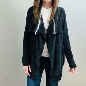 ALLSAINTS Mila Dahlia Black Mark Sweatshirt cardigan size Small